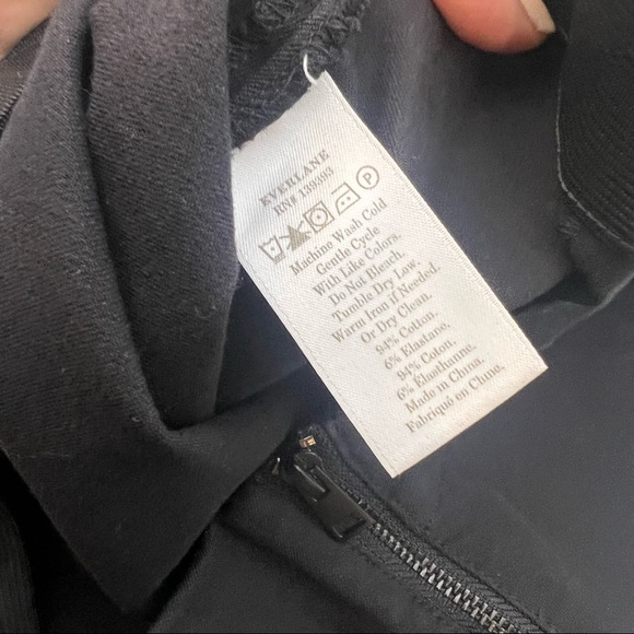 Everlane Black Side Zip Cotton Stretch Trousers - Picture 12 of 12